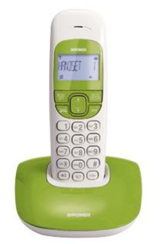 BRONDI NICE TELEFONO CORDLESS VIVAVOCE RUBRICA SVEGLIA SNOOZE COLORE VERDE